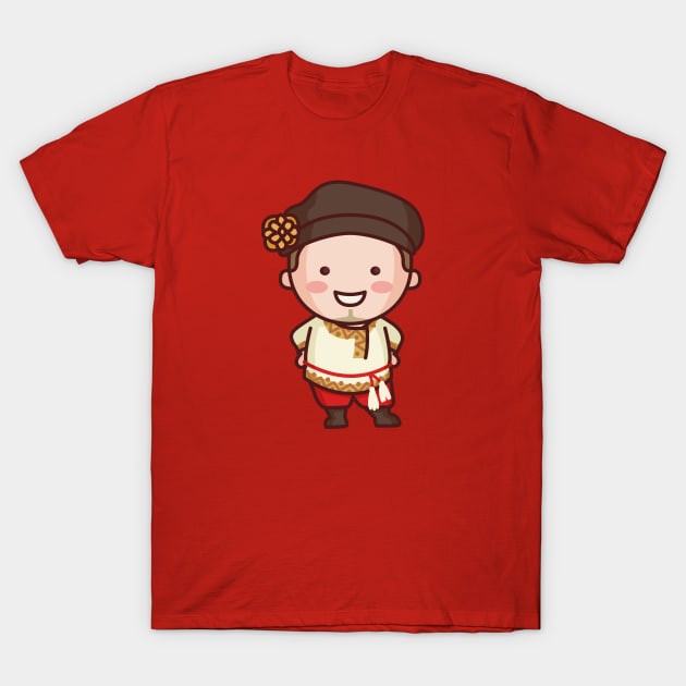 Cute Traditional Russian Folk Dancer Cartoon T-Shirt by SLAG_Creative